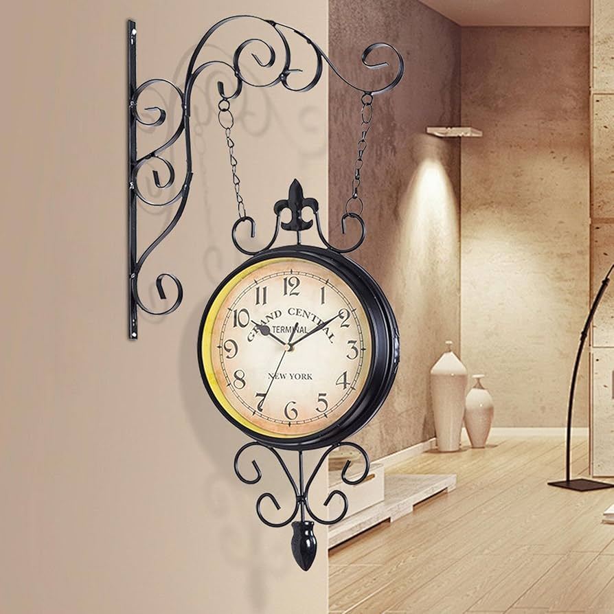 ※maco8※DOUBLE FACE WALL CLOCK Amazon.com: Two-Faced Wall Clock for Indoor and Outdoor